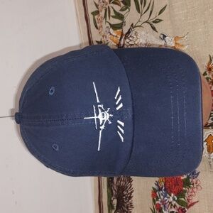 Aeroplane Baseball Cap Embroidered Cotton Adjustable Dad Hat Royal Blue
